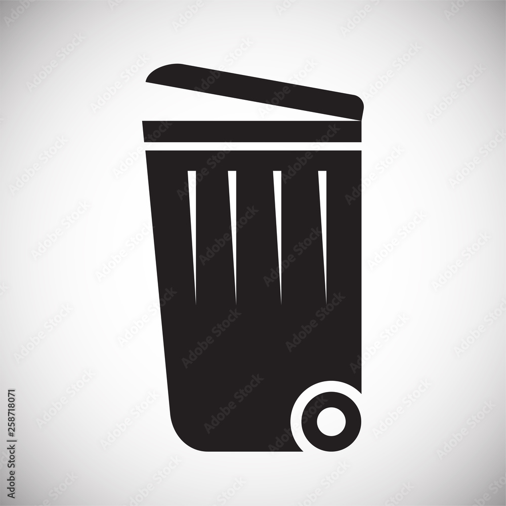 Poster trash bin icon on background for graphic and web design. simple vector sign. internet concept symbol