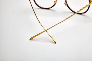 Glasses still life photography white background