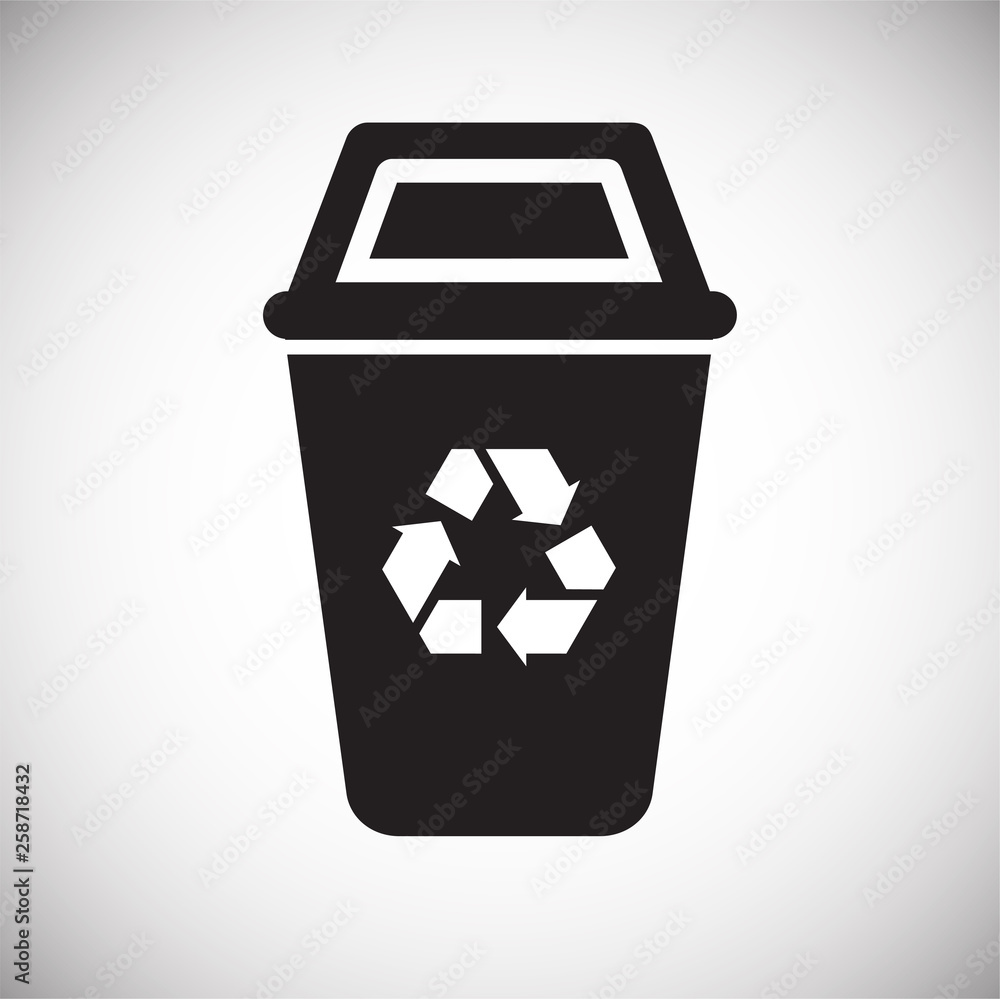 Poster trash bin icon on background for graphic and web design. simple vector sign. internet concept symbol