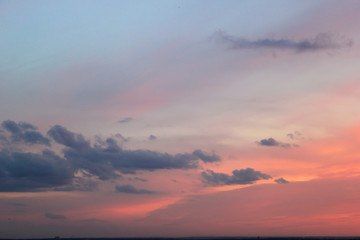 sunset with multicolored clouds