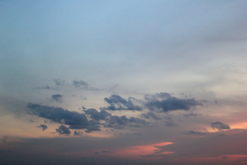 sunset with multicolored clouds