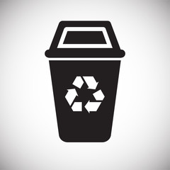 Trash bin icon on background for graphic and web design. Simple vector sign. Internet concept symbol for website button or mobile app.