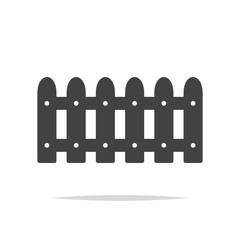Wooden fence icon vector isolated