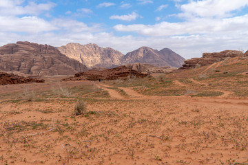 Wadi Rum, Jordanian desert landscape.