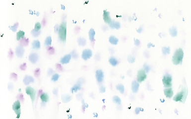 Large strokes of paint on a white background, watercolor painting, splashes, drops of paint. Design for backgrounds, Wallpapers, covers and packaging.