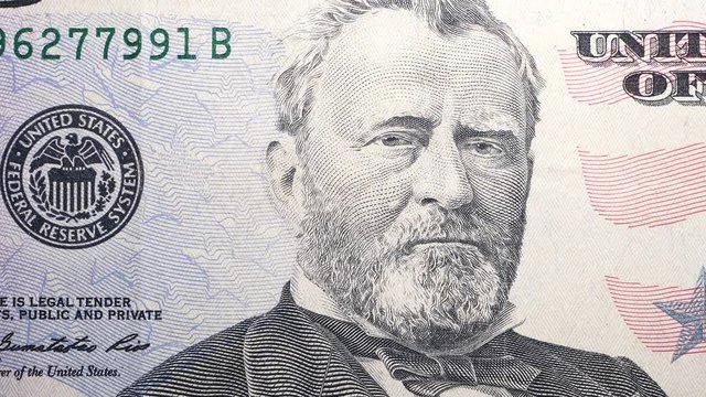 Close up footage of U.S. Dollar