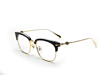 Glasses white background