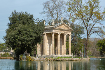 Fototapeta na wymiar Temple of Aesculapius in Villa Borghese