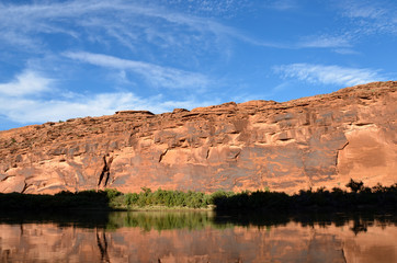 Stone wall and reflection