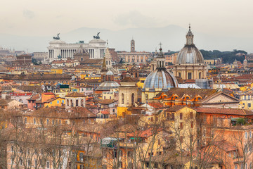 Naklejka premium Rome city skyline view