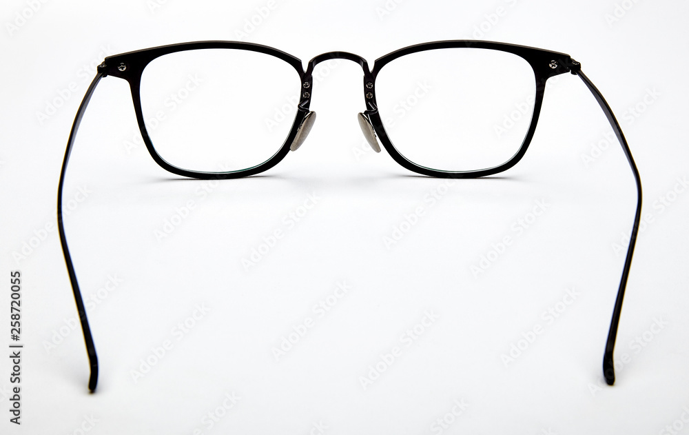 Canvas Prints black frame flat glasses white background