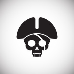 Skull icon on background for graphic and web design. Simple vector sign. Internet concept symbol for website button or mobile app.