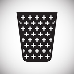 Trash bin icon on background for graphic and web design. Simple vector sign. Internet concept symbol for website button or mobile app.