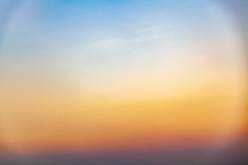 beautiful blue sunset sky with white clouds background, Nature background, yellow and orange tone.