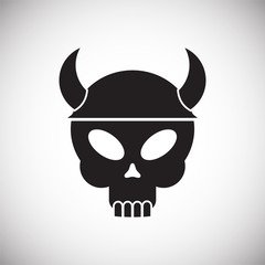 Skull icon on background for graphic and web design. Simple vector sign. Internet concept symbol for website button or mobile app.