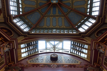 Photo from iconic Leadenhall market next to modern skyscrapers in business district of Bank in the heart of London, United Kingdom