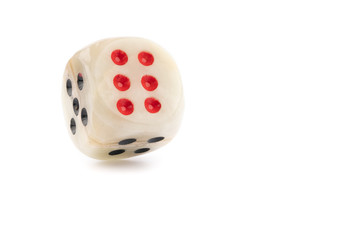 marble dice on white background