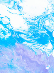 Blue creative abstract hand painted background, marble texture, abstract ocean