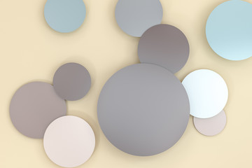 3d rendering, circle frame card template