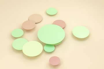 3d rendering, circle frame card template