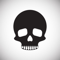 Skull icon on background for graphic and web design. Simple vector sign. Internet concept symbol for website button or mobile app.