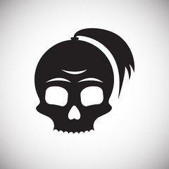 Skull icon on background for graphic and web design. Simple vector sign. Internet concept symbol for website button or mobile app.