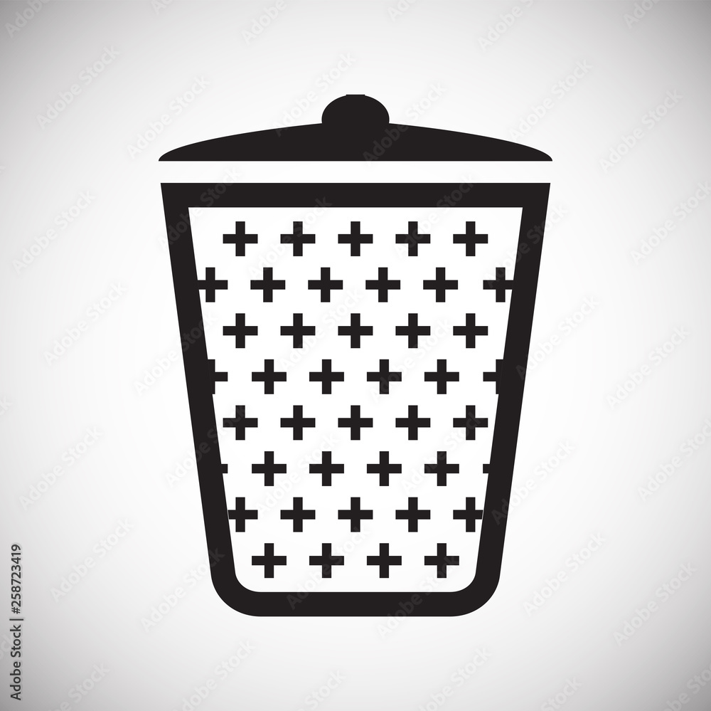 Poster trash bin icon on background for graphic and web design. simple vector sign. internet concept symbol