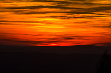 Fototapeta na wymiar Zachód słońca Bieszczady 