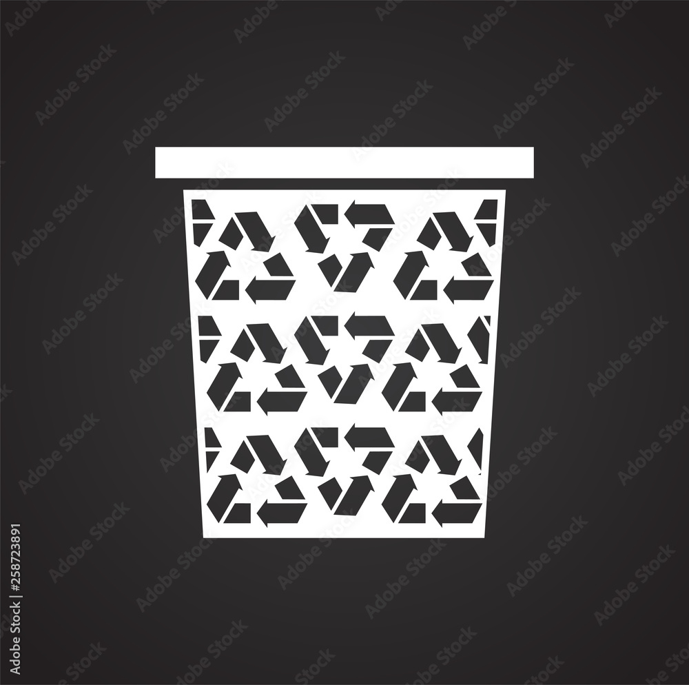 Poster trash bin icon on background for graphic and web design. simple vector sign. internet concept symbol