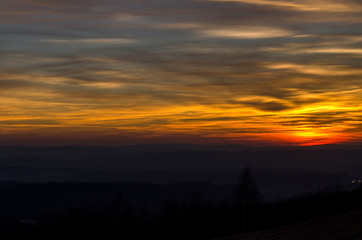 Zachód słońca Bieszczady 