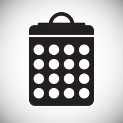 Trash bin icon on background for graphic and web design. Simple vector sign. Internet concept symbol for website button or mobile app.