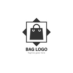 Shop logo template design. Shop logo with modern frame vector design