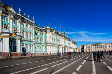 Fototapeta na wymiar City Of Saint Petersburg, Russia. March 30, 2019. Architecture of the city on a Sunny spring day.