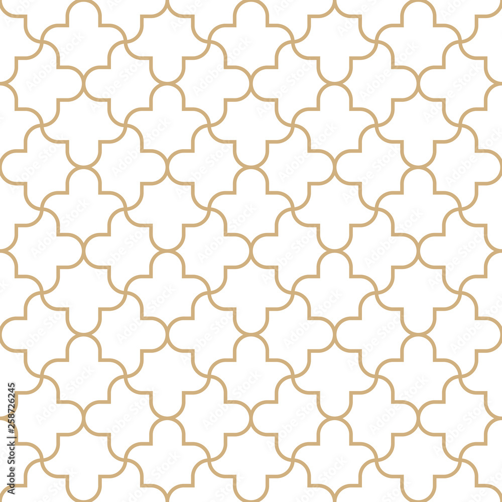 Poster seamless golden oriental pattern. geometric linear texture. vector illustration. simple tiled textur