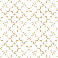 Seamless golden oriental pattern. Geometric linear texture. Vector illustration. Simple tiled texture.