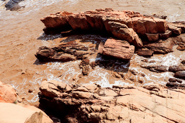 Tumbled waves by the sea