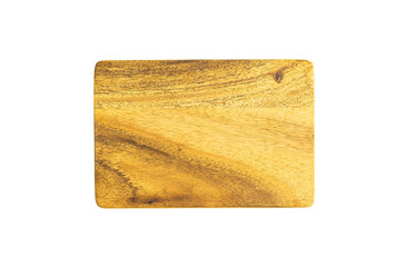 Top view of wooden square serving dish plate on the table