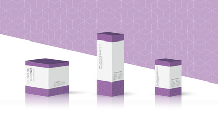 Box, violet packaging template for product vector design illustration