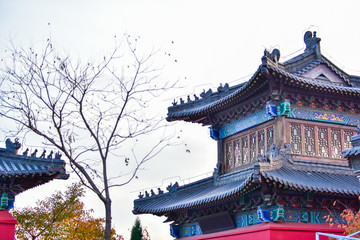 Close-up of Ancient Chinese Architectural Temples