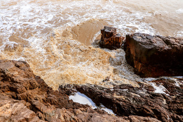 Tumbled waves by the sea