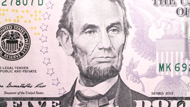 Close up footage of U.S. Dollar