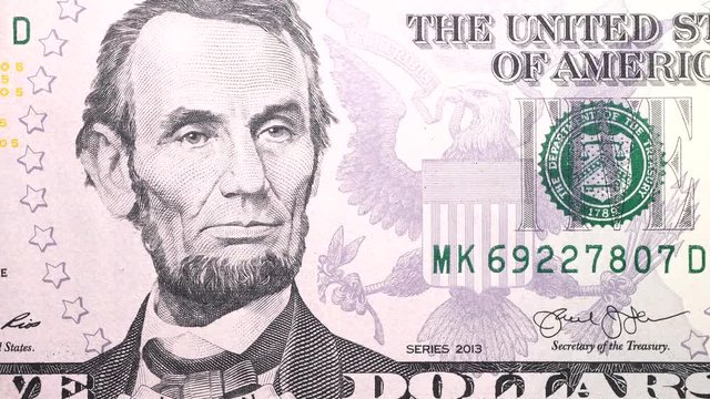Close up footage of U.S. Dollar