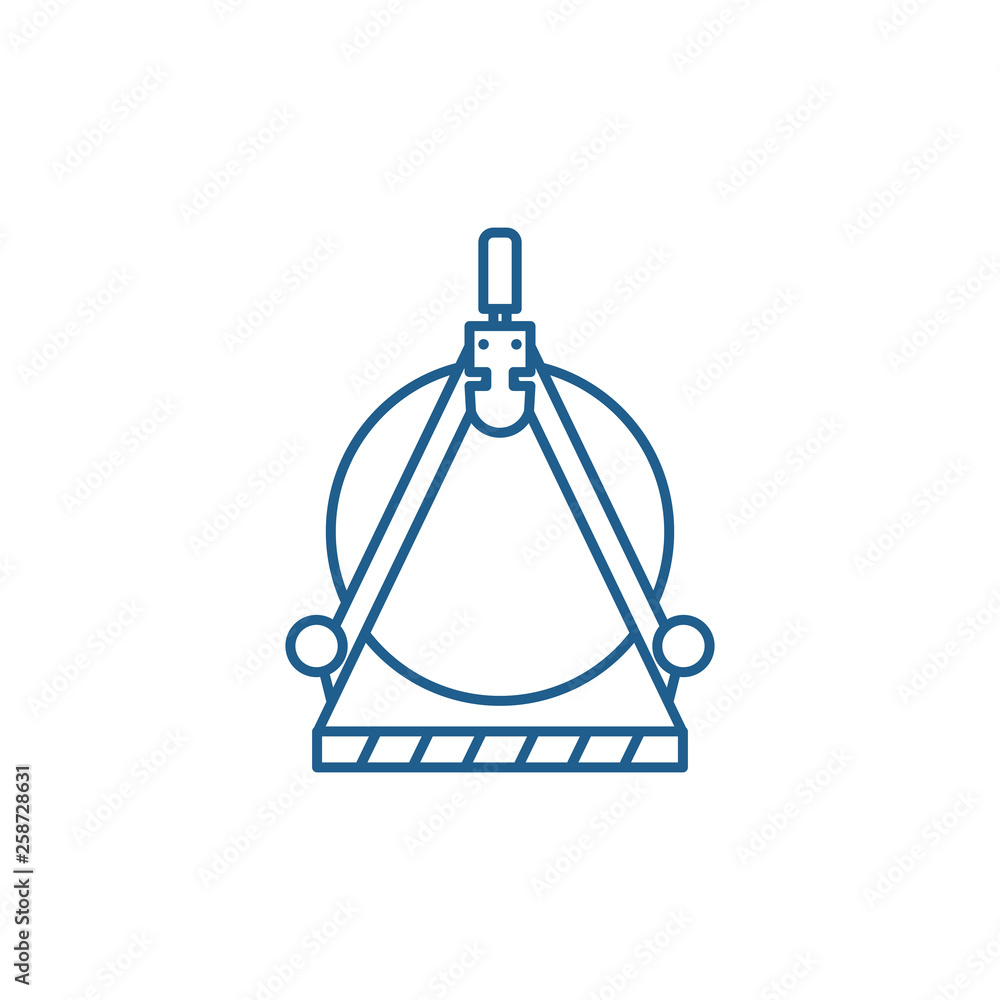 Poster engineering calculation line concept icon. engineering calculation flat vector website sign, outline
