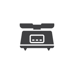 Digital kitchen scales vector icon. filled flat sign for mobile concept and web design. Food scales glyph icon. Symbol, logo illustration. Pixel perfect vector graphics