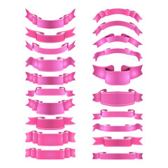 Obraz premium isolated vector colored satin ribbons set