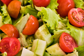 Salad with cherry tomatoes and cucumber