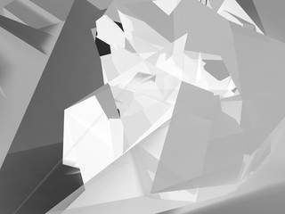 3d black and white polygonal structure