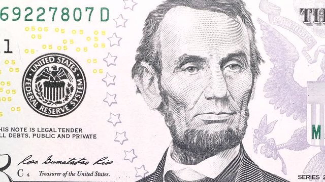 Close up footage of U.S. Dollar