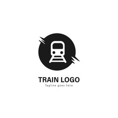 Train logo template design. Train logo with modern frame vector design