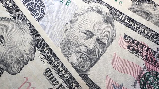 Close up footage of U.S. Dollar